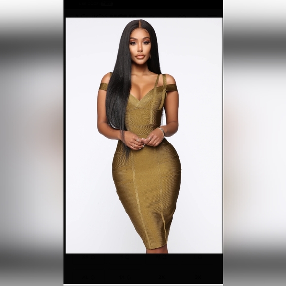 BRAND NEW never worn still w/ tags Olive Green bodycon dress - Picture 7 of 7